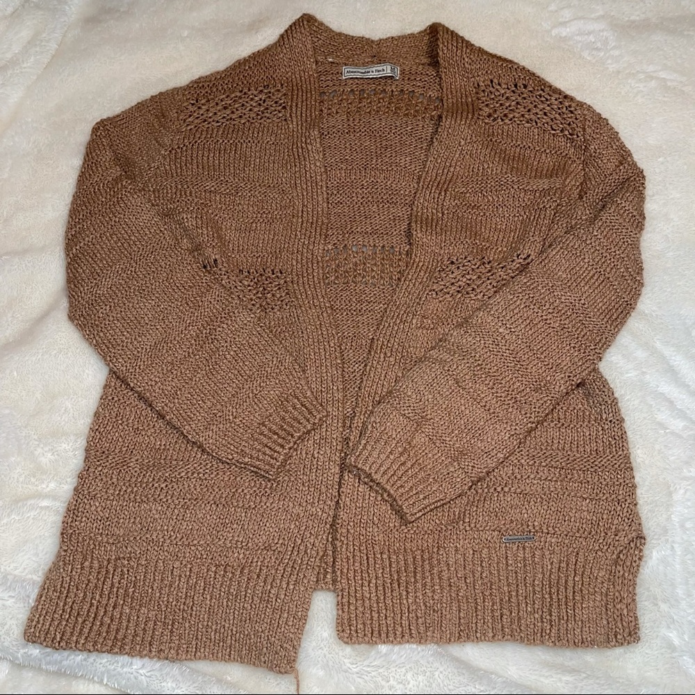 A&F Beige Knit Cardigan